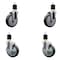 Service Caster 5'' Thermoplastic Rubber Wheel Swivel 1-7/8'' Expanding Stem Caster Set 2 Brakes, 4PK SCC-EX20S514-TPRB-2-TLB-2-178 - alternate 1